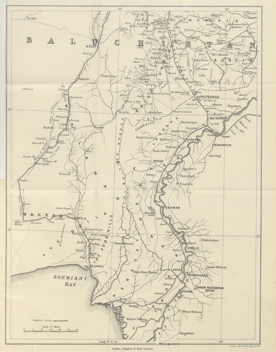 map from "A Ride to India across Persia and Baluchistán ... With illustrations by Herbert Walker from sketches by the author [and a map]". — تصویر رکورد یوروپیانا