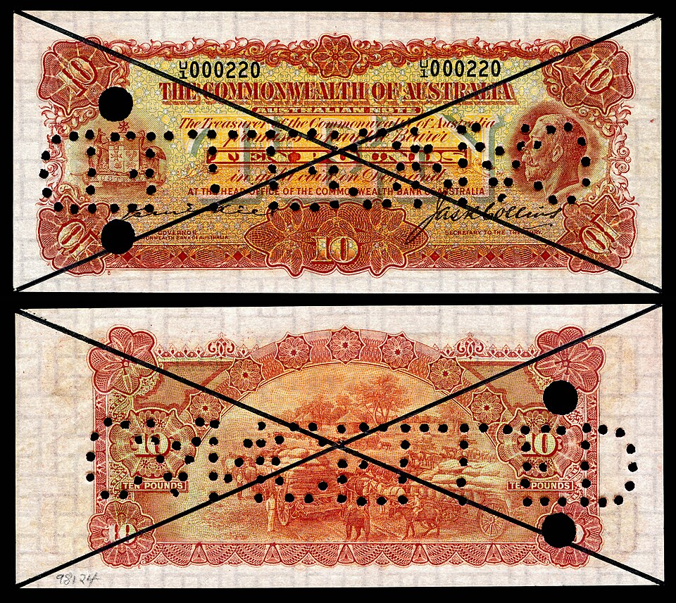 روی اسکناس — 10 pound استرالیا