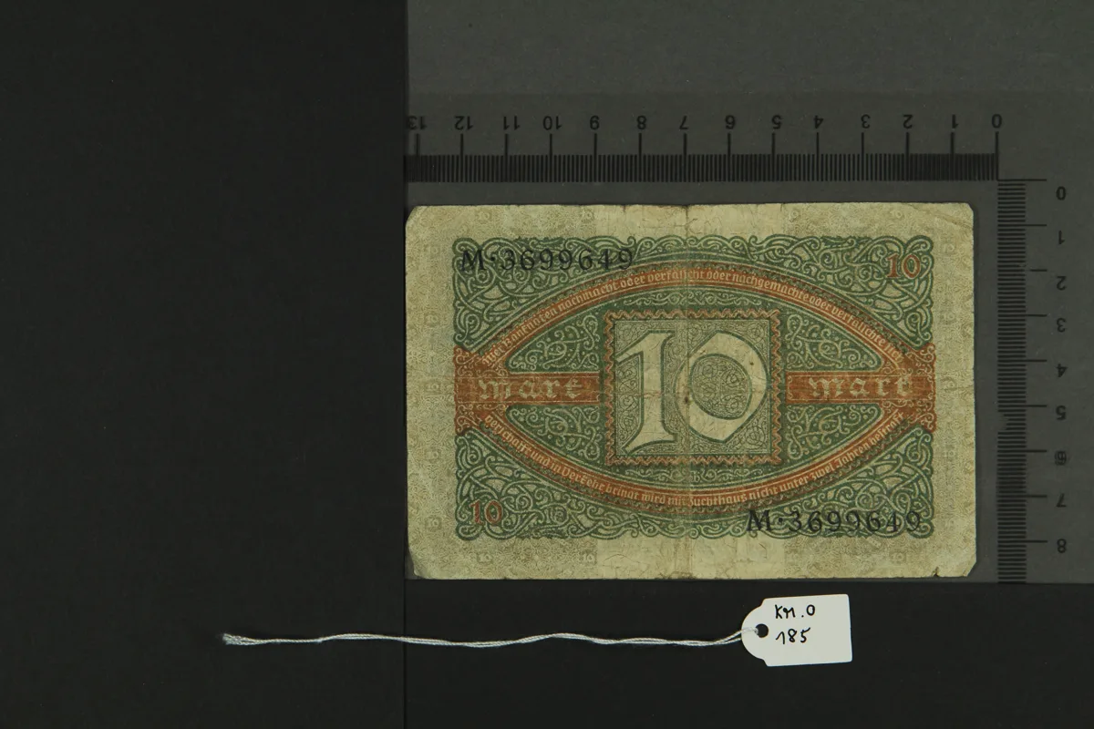 Falsifikat einer Reichsbanknote KM-O.185 — تصویر رکورد یوروپیانا