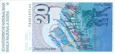 پشت اسکناس 20 francs فرانک سوئیس