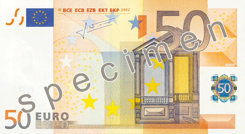 روی اسکناس €50 یورو