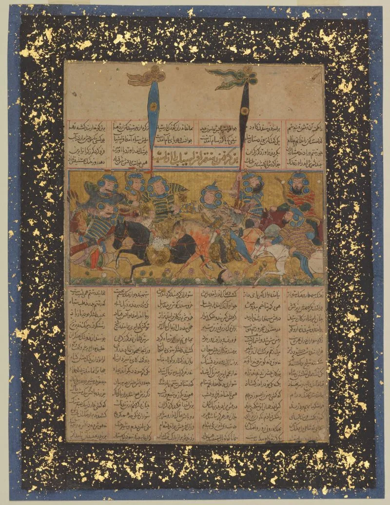 Rustam grabs Afrasiyab, from the Book of Kings (Shahnama) by Firdausi — تصویر رکورد یوروپیانا
