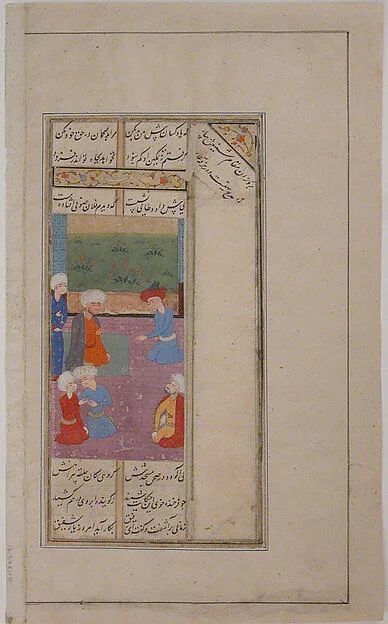 "A Man Complained to Da'ud of a Sufi Mystic Drunk", Folio from a Kulliyat (Complete Works) of Sa'di — تصویر رکورد موزهٔ متروپولیتن (دسترسی آزاد)