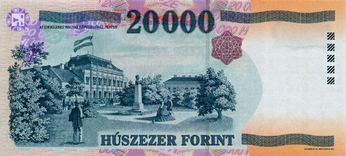 پشت اسکناس — 20000 فورینت مجارستان