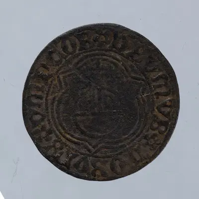Tehnica: batere; Muchia: netedă; Aversul: Legendă fictivă cu caractere gotice, dispusă circular pe margine între un cerc liniar exterior și un cerc perlat interior. Central, trei coroane intercalate d — تصویر رکورد یوروپیانا