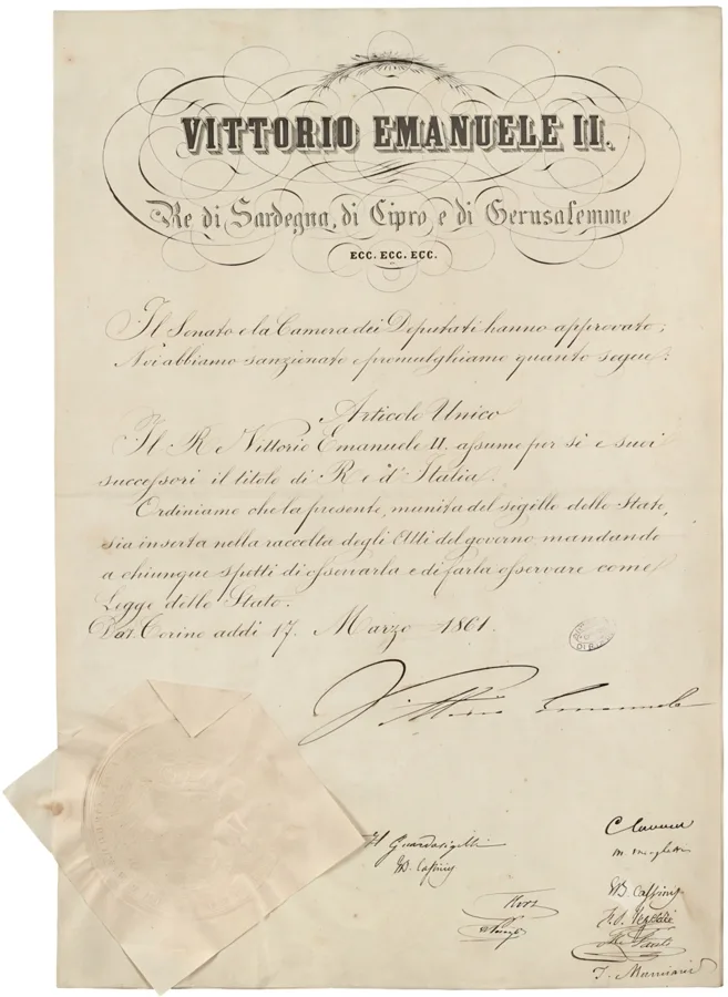 proclamation of the Kingdom of Italy — تصویر رکورد ویکیداده