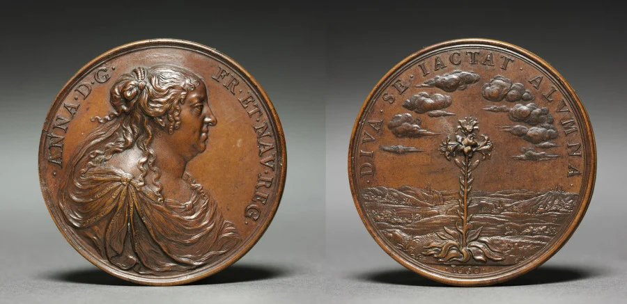 Medal of Anne of Austria (obverse) and (reverse) — تصویر رکورد موزهٔ هنر کلیولند (دسترسی آزاد)