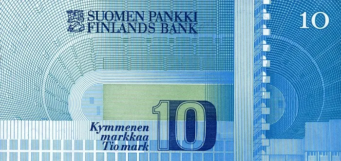 پشت اسکناس 10 mk مارکای فنلاند