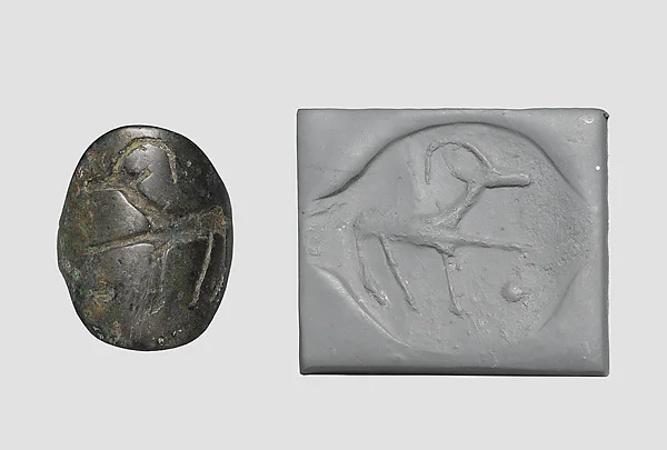 Seal ring and modern impression: horned animal — تصویر رکورد موزهٔ متروپولیتن (دسترسی آزاد)
