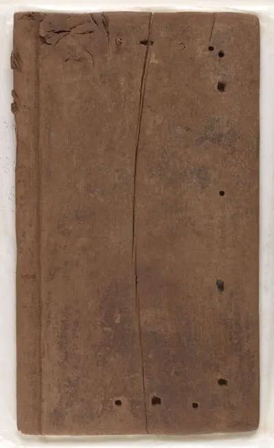 Wooden board from a binding — تصویر رکورد یوروپیانا