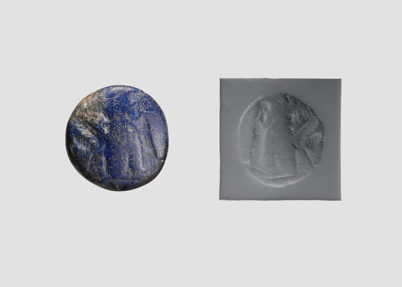 Stamp seal (conoid) with cultic scene — تصویر رکورد موزهٔ متروپولیتن (دسترسی آزاد)