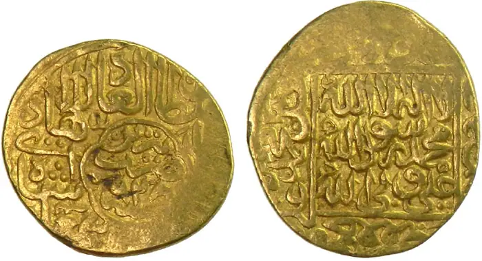 روی و پشت «۱ مثقال — شاه اسماعیل یکم صفوی، ۱۵۲۲ م» — عکس رکورد کاتالوگ نومیستا