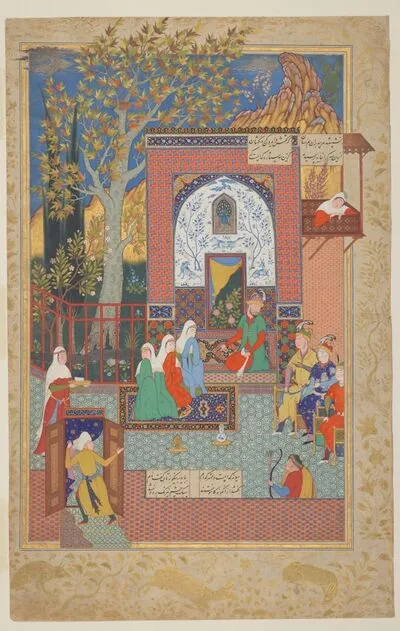 Faridun’s sons meet King Sarv of Yemen and his daughters, from the Book of Kings (Shahnama) by Firdausi — تصویر رکورد یوروپیانا