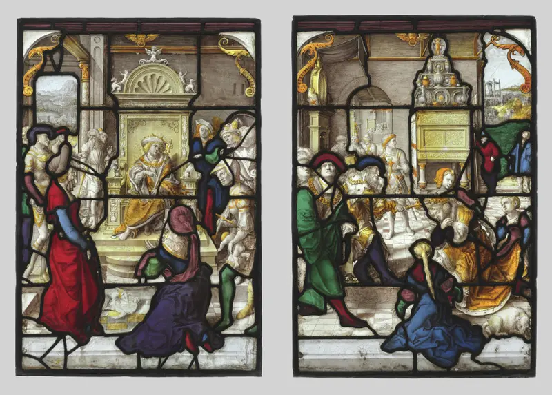 The Judgment of Solomon and Esther before Ahasuerus (pair) — تصویر رکورد موزهٔ هنر کلیولند (دسترسی آزاد)