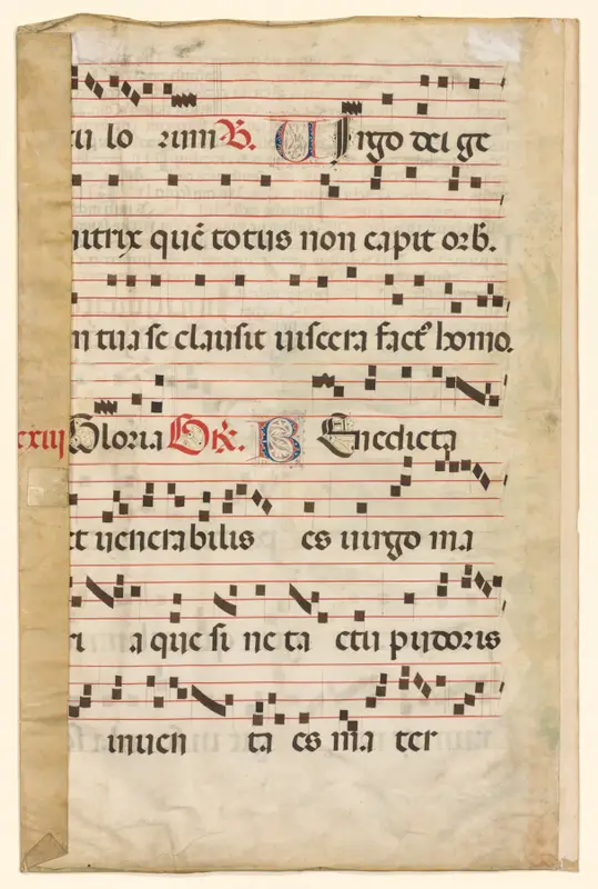 Leaf from a Gradual with Music (verso) — تصویر رکورد موزهٔ هنر کلیولند (دسترسی آزاد)