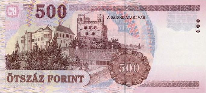 پشت اسکناس — 500 فورینت مجارستان