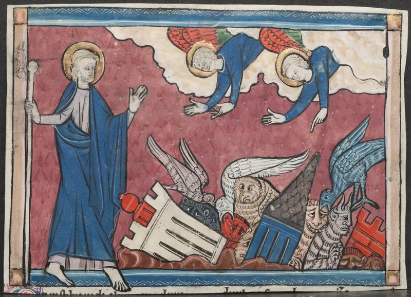 Miniature from a Manuscript of the Apocalypse: The Fall of Babylon — تصویر رکورد موزهٔ هنر کلیولند (دسترسی آزاد)