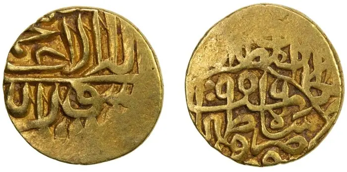 روی و پشت «¼ اشرفی — شاه تهماسب یکم صفوی، ۱۵۲۴–۱۵۷۶ م» — عکس رکورد کاتالوگ نومیستا