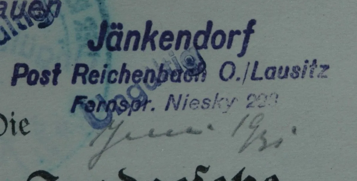 Rittergut Jänkendorf. Bibliothek / Stempel — تصویر رکورد یوروپیانا