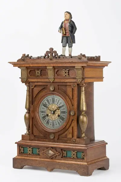 Stutzuhr mit Trinker, I. B. (Signatur auf Uhrwerk), Schwarzwald, Schwarzwald 1870-1890 — تصویر رکورد یوروپیانا