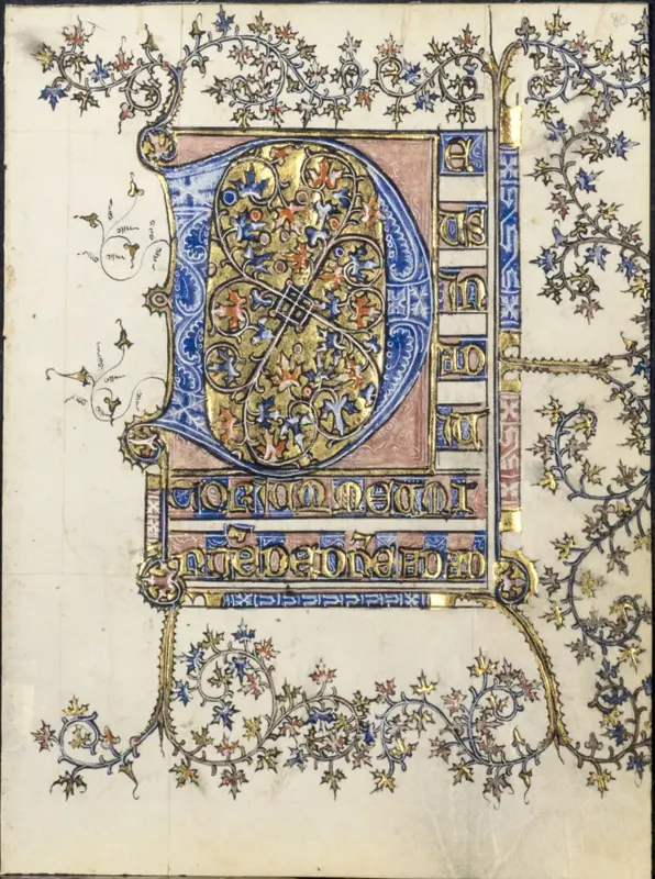 Leaf from a Book of Hours: Initial D — تصویر رکورد موزهٔ هنر کلیولند (دسترسی آزاد)