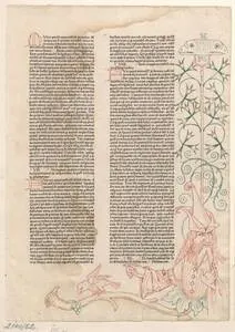 Inkunabel mit nachträglichen Randzeichnungen Alfred Rethels (vom Bearbeiter vergebener Titel) — تصویر رکورد یوروپیانا — شمارهٔ رکورد 2140 1