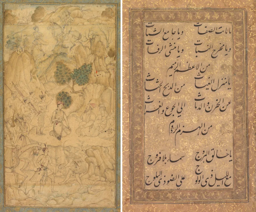 A prince visiting a holy man in a rocky landscape — تصویر رکورد موزهٔ هنر کلیولند (دسترسی آزاد)