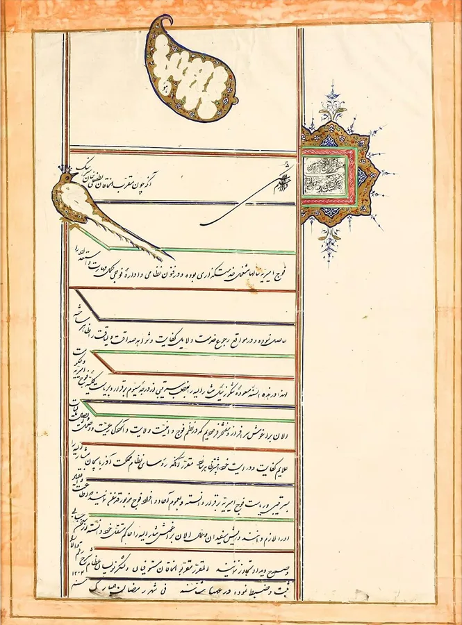 فرمان قاجاری با مهر دیوانی، ۱۸۸۷ م