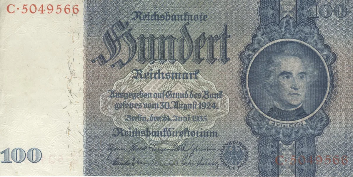 100 Reichsmark Banknote von 1935 — تصویر رکورد یوروپیانا