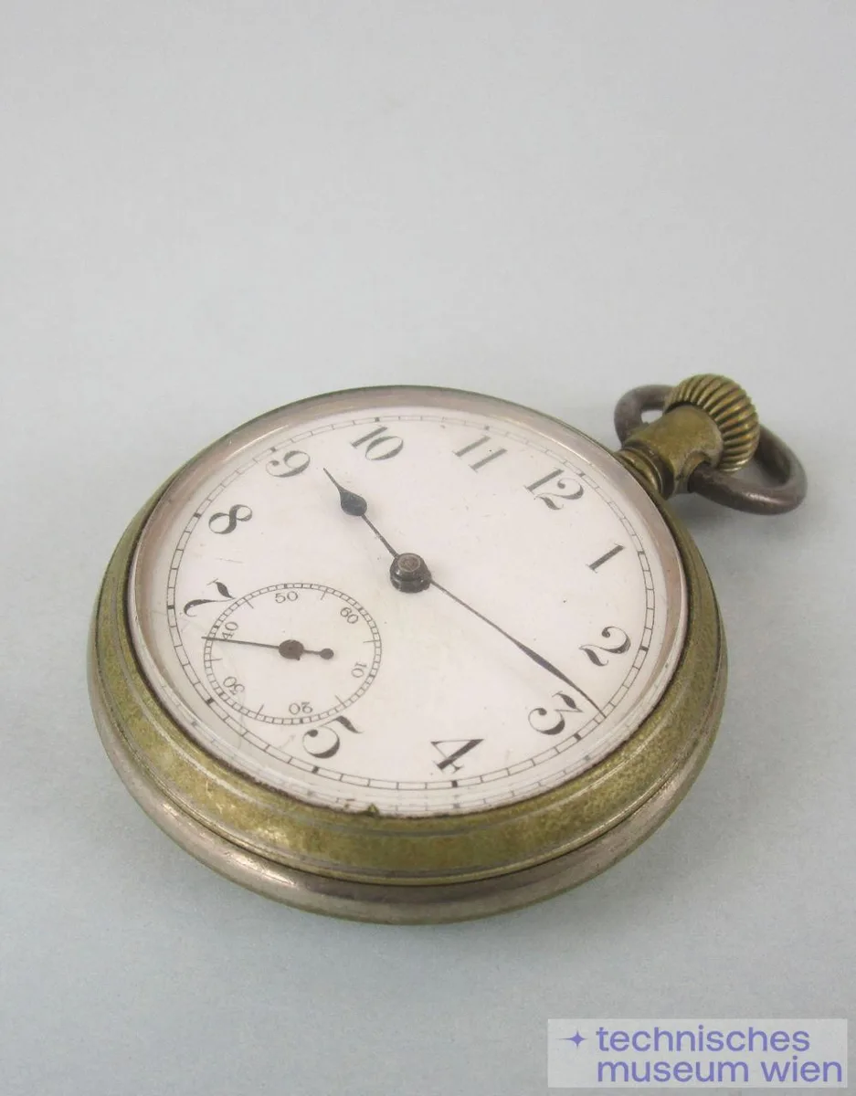 Taschenuhr mit Metallgehäuse, Duplexwerk, Remontoiraufzug — تصویر رکورد یوروپیانا