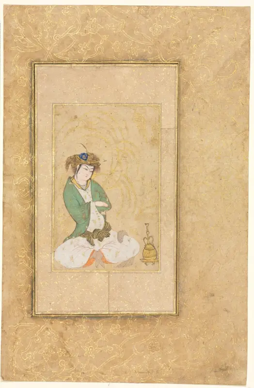 Youth Seated by a Willow; Single Page Illustration — تصویر رکورد موزهٔ هنر کلیولند (دسترسی آزاد)