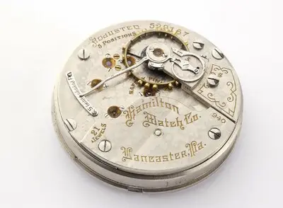Taschenuhrwerk, Hamilton, Lancaster (PA) um 1905 — تصویر رکورد یوروپیانا