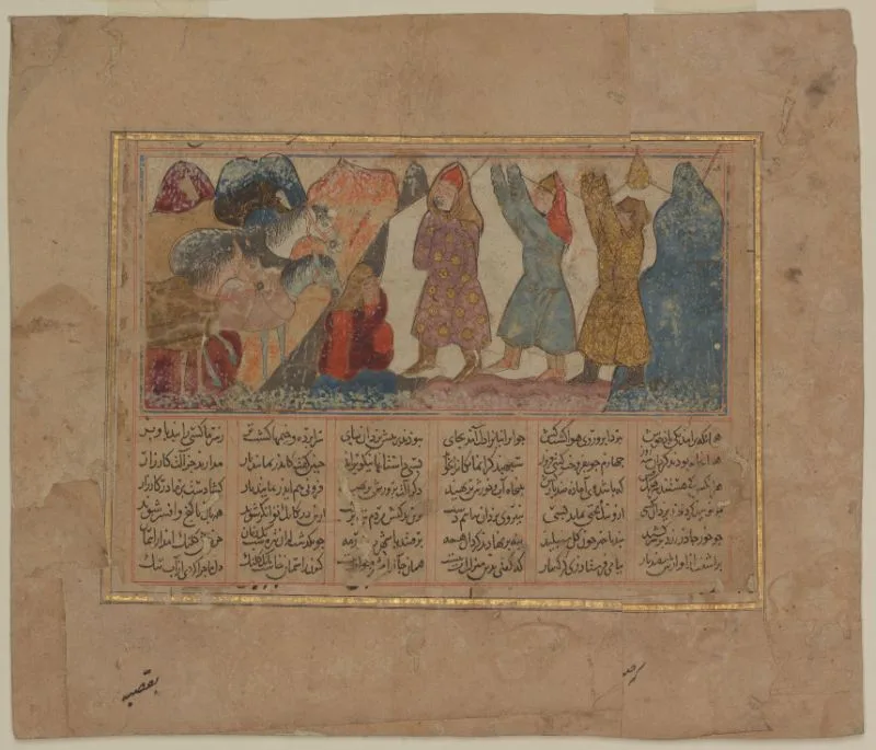 Isfandiyar escapes the snowstorm, from the Book of Kings (Shahnama) by Firdausi — تصویر رکورد یوروپیانا