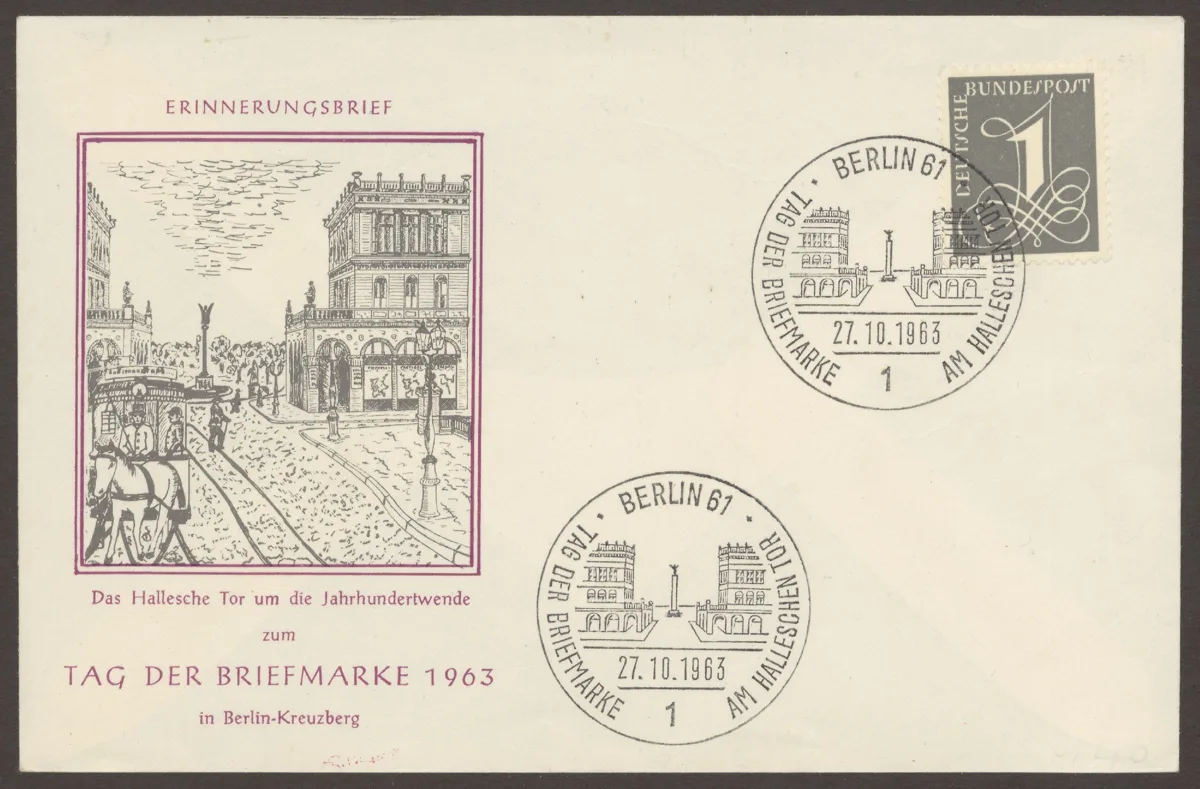 Briefumschlag Hallesches Tor, "Tag der Briefmarke 1963" — تصویر رکورد یوروپیانا