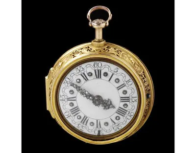 Embossed and chased gold watch and pair case, signed 'Gerret Bramer, Amsterdam', depicting Cleopatra and Mark Anthony, the chasing signed 'H Manly fecit', for Henry Manly, both cases by Stephen Goujon — تصویر رکورد یوروپیانا
