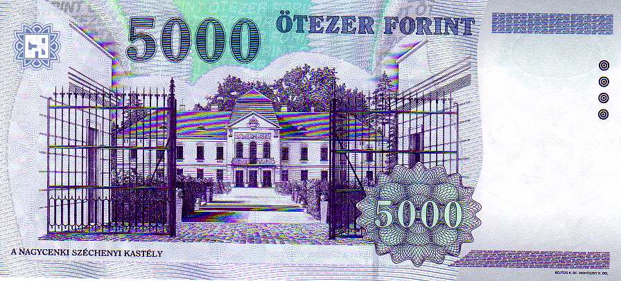 پشت اسکناس — 5000 فورینت مجارستان