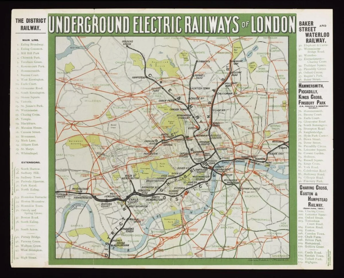 Map of the Underground Electric Railways of London — تصویر رکورد موزهٔ ویکتوریا و آلبرت