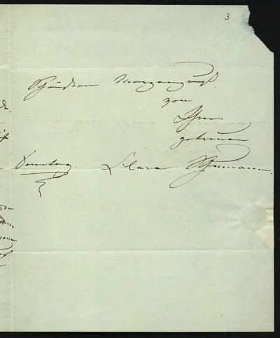 Letter from Clara Schumann to Lida Bendemann — تصویر رکورد یوروپیانا