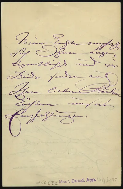 Brief von Clara Schumann an Ella von Lang — تصویر رکورد یوروپیانا