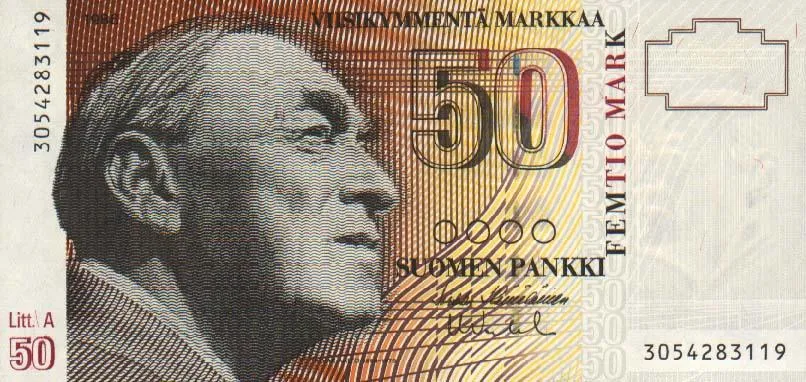روی اسکناس 50 mk مارکای فنلاند
