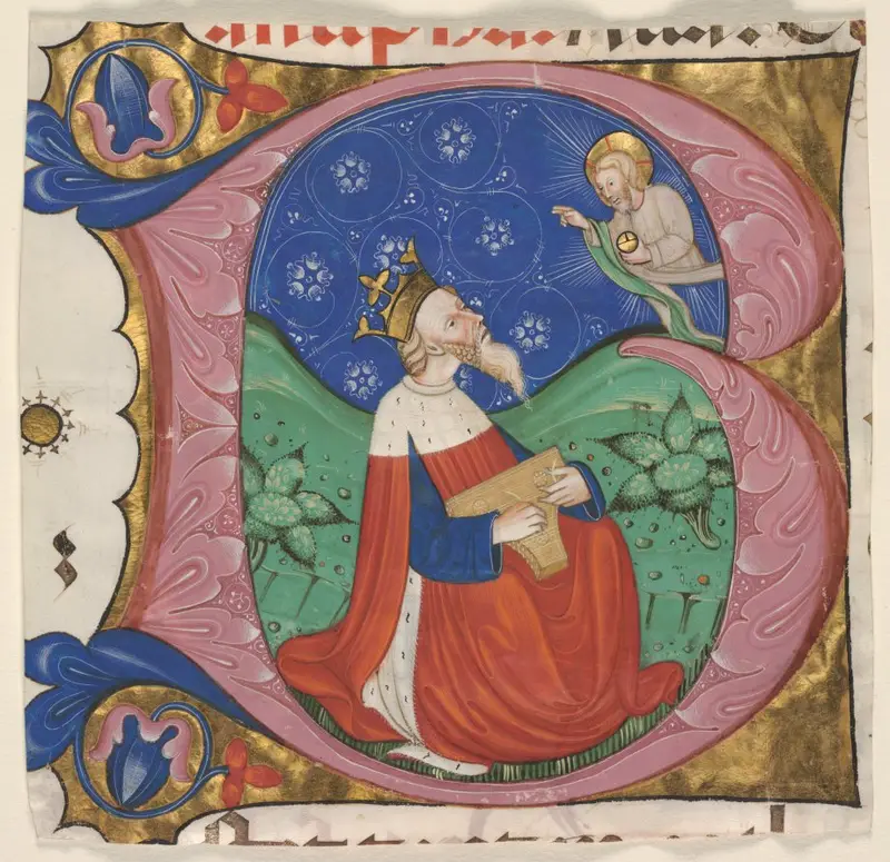 Initial "B" (eatus Vir) from a Choir Psalter — تصویر رکورد موزهٔ هنر کلیولند (دسترسی آزاد)