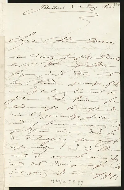 Letter from Clara Schumann to Marie Berna — تصویر رکورد یوروپیانا