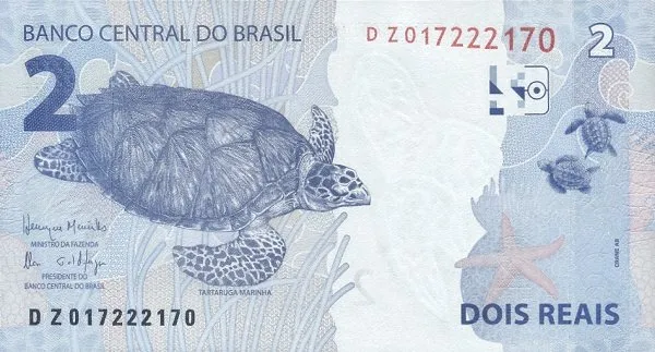 پشت اسکناس 2 reais رئال برزیل