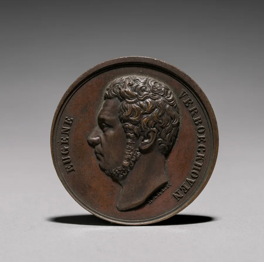 Medal: Eugene Verboeckhoven (obverse) — تصویر رکورد موزهٔ هنر کلیولند (دسترسی آزاد)