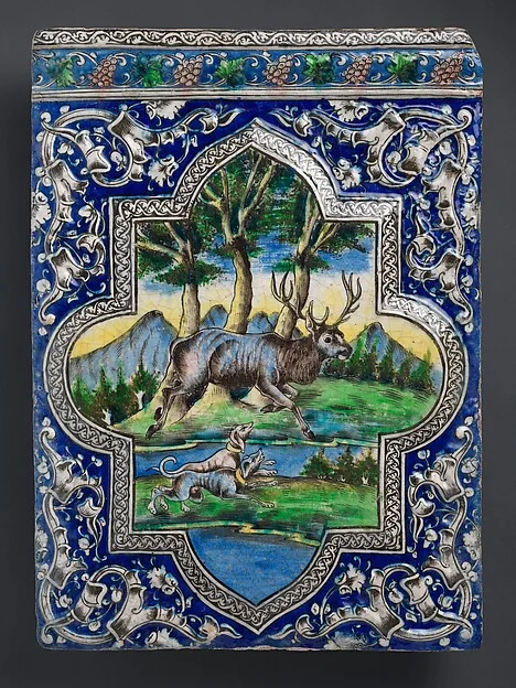 Qajar Dado Tile — تصویر رکورد موزهٔ متروپولیتن (دسترسی آزاد)