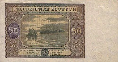پشت اسکناس — 50 złotych لهستان
