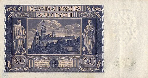 پشت اسکناس — 20 złotych لهستان
