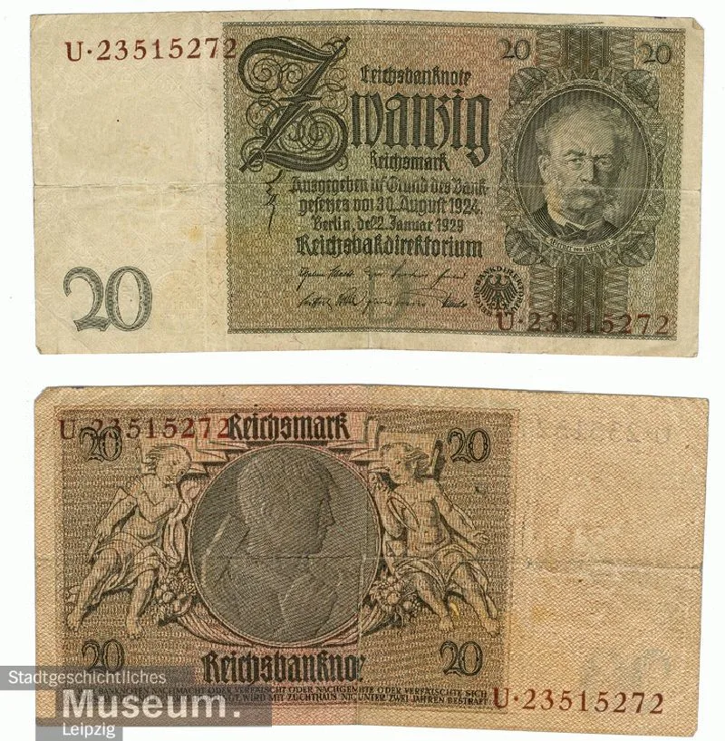 Imperial banknote over 20 marks — تصویر رکورد یوروپیانا