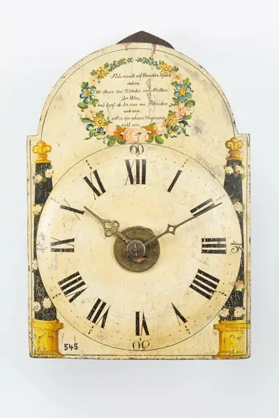 Lackschilduhr, Werk: Lorenz Villinger, Ibental, um 1780, Schild: Schwarzwald, um 1820 — تصویر رکورد یوروپیانا