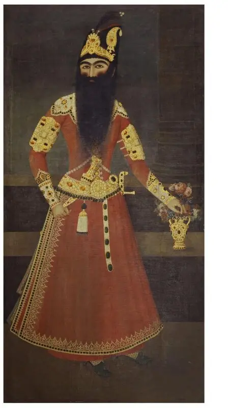 Oil painting: Portrait of Fath 'Ali Shah — تصویر رکورد موزهٔ ویکتوریا و آلبرت